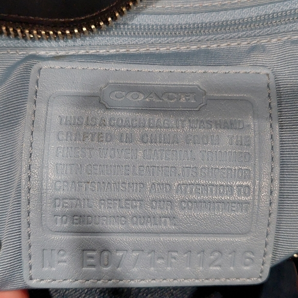 COACH Hampton Wool Tweed Herringbone Tote Shoulder Bag - Picture 12 of 16